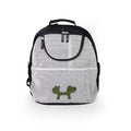 Pet carrier backpack with mesh design and dog/cat silhouette, ideal for dog and cat travel essentials
