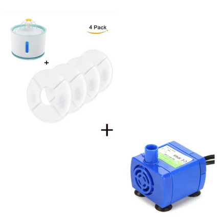 Automatic Pet Water Fountain | LED Light | Filtered | Quiet Pump | Cats & Small Dogs