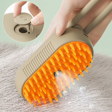 3-in-1 Electric Steam Pet Brush | Spray, Massage & Grooming Comb for Cats & Dogs