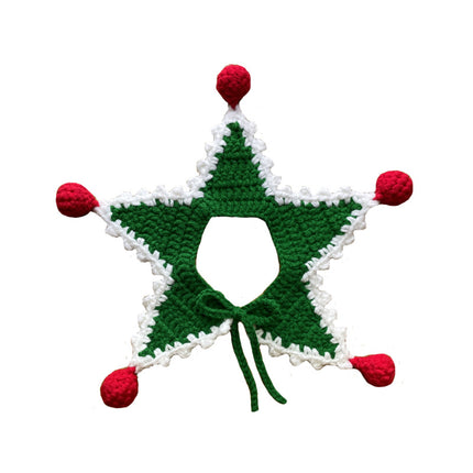 Christmas Pet Collar with Star Design – Handmade