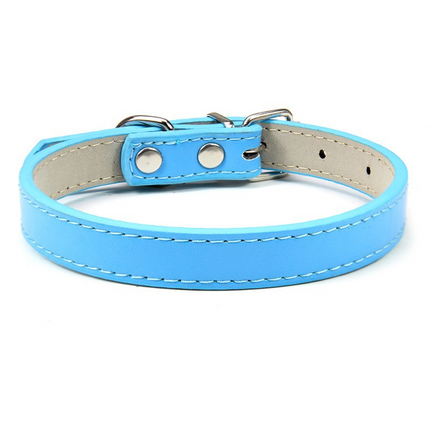 Premium PU Leather Pet Collar | Adjustable | 16 Colors | Cats & Dogs | XXS–XL