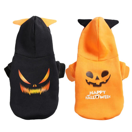 Black and orange pumpkin-themed Halloween costumes for cats and dogs by Nai Pet Store