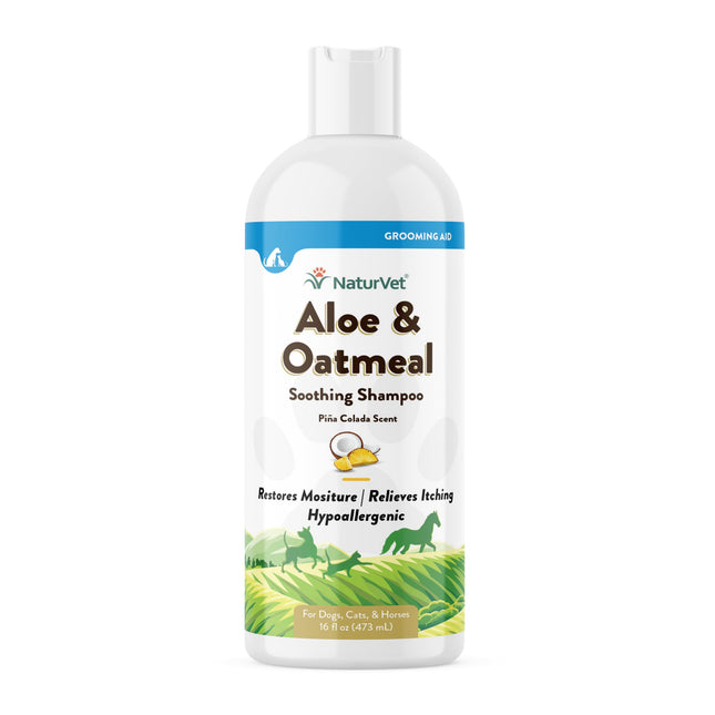 Shampooing Apaisant à l'Aloès et à l'Avoine NaturVet pour Chiens et Chats 473 ml
