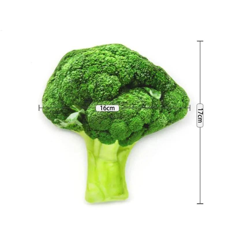 Green broccoli-shaped pet toy, 17cm tall, for dogs and cats, soft plush vegetable chew toy