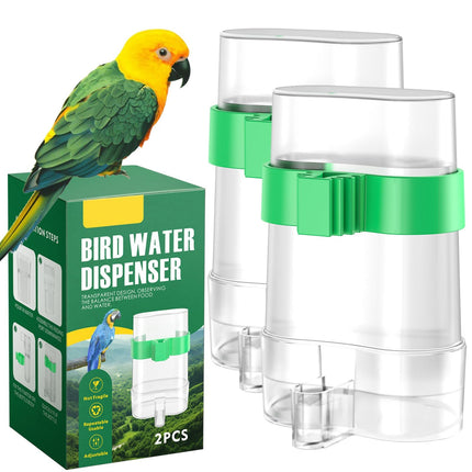 Automatic Bird Water Dispenser | Gravity-Fed Cage Drinker | 2-Pack