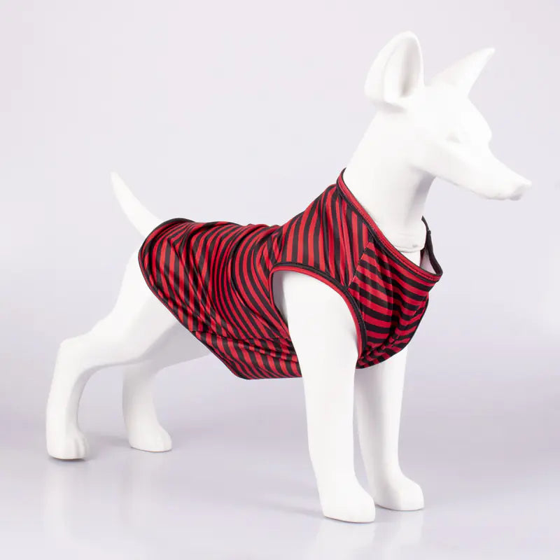 Striped Crew Neck Pet Tank Top T-Shirt