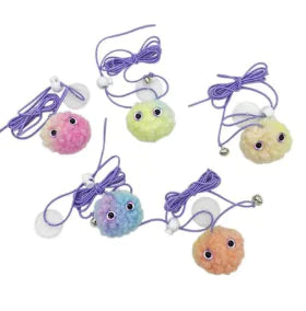 Suction Cup Cat Toy with Hanging Teaser (One Piece)