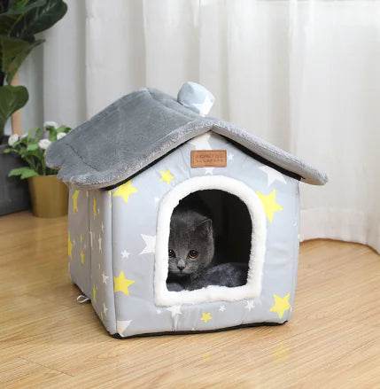 Warm Closed Dog Kennel House for Pets - Nai Pet Store