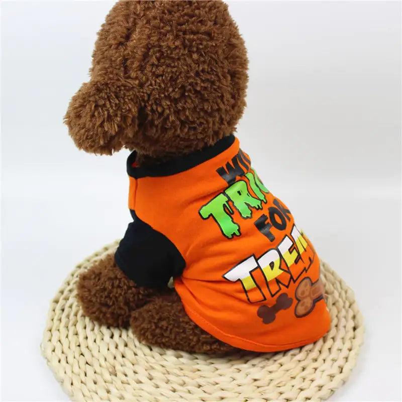 Cartoon Print T-Shirt for Teddy Pet Clothing
