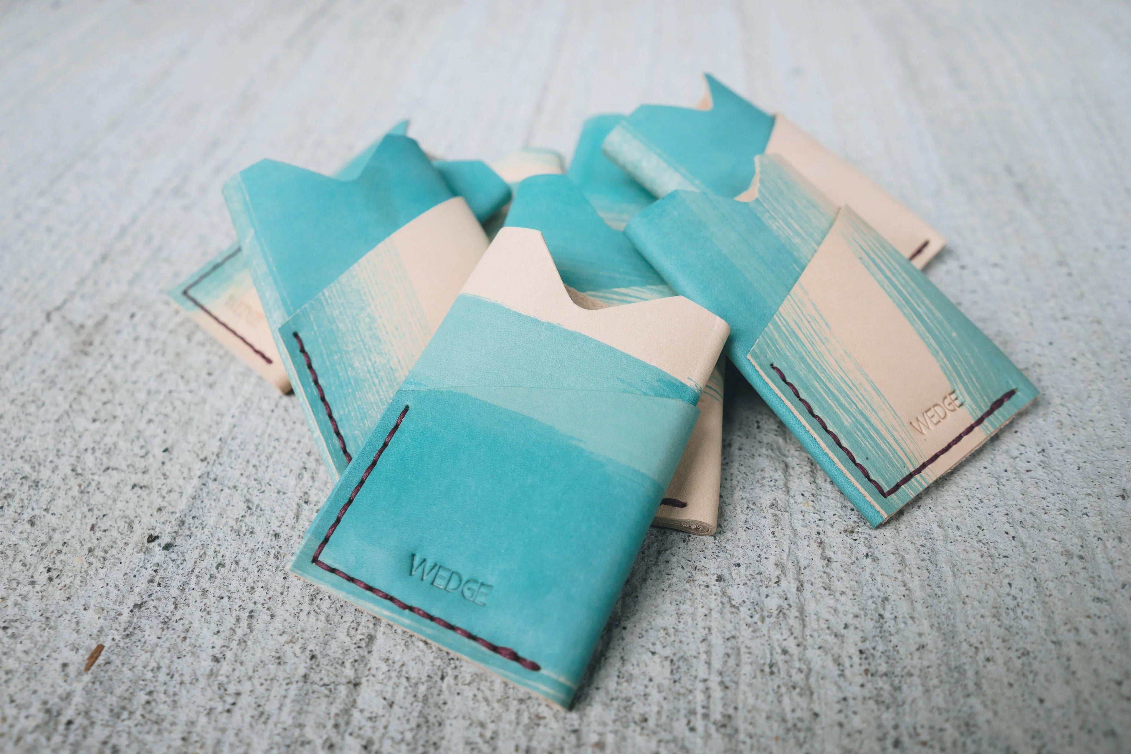 Limited - Hand Dyed Blue Turquoise Tricouni Card Holder - Nai Pet Store