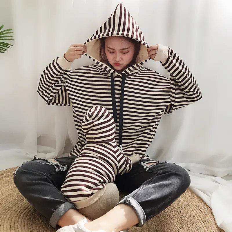 Hooded Striped T-Shirt for Dogs and Pet Parents - Nai Pet Store