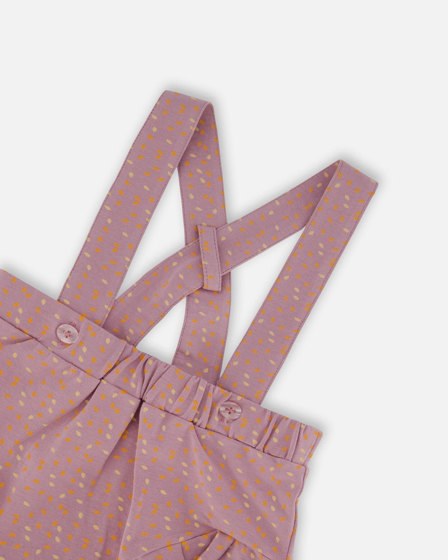 Printed Organic Cotton Onesie And Shortall Set Orange And Purple-3