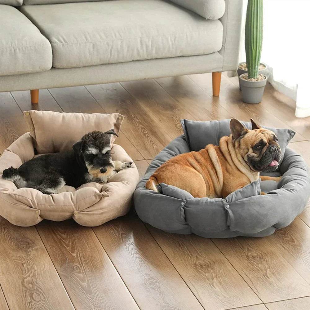 3-in-1 Multifunction Dog And Cat Bed Soft Cotton Convertible Pet Mat Brown - Nai Pet Store