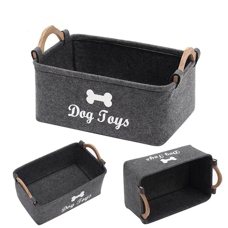 Felt Pet Toy Storage Basket – Durable & Stylish Organizer for Pet Supplies - Nai Pet Store