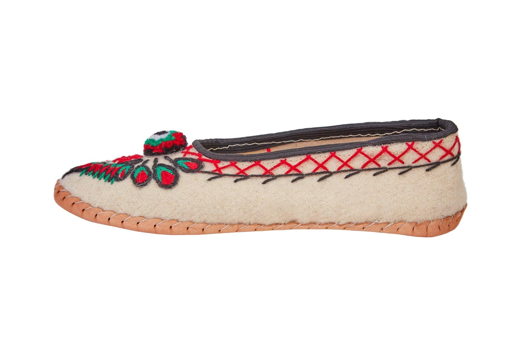 Adult Woolen Slippers (felt) with ornaments-1