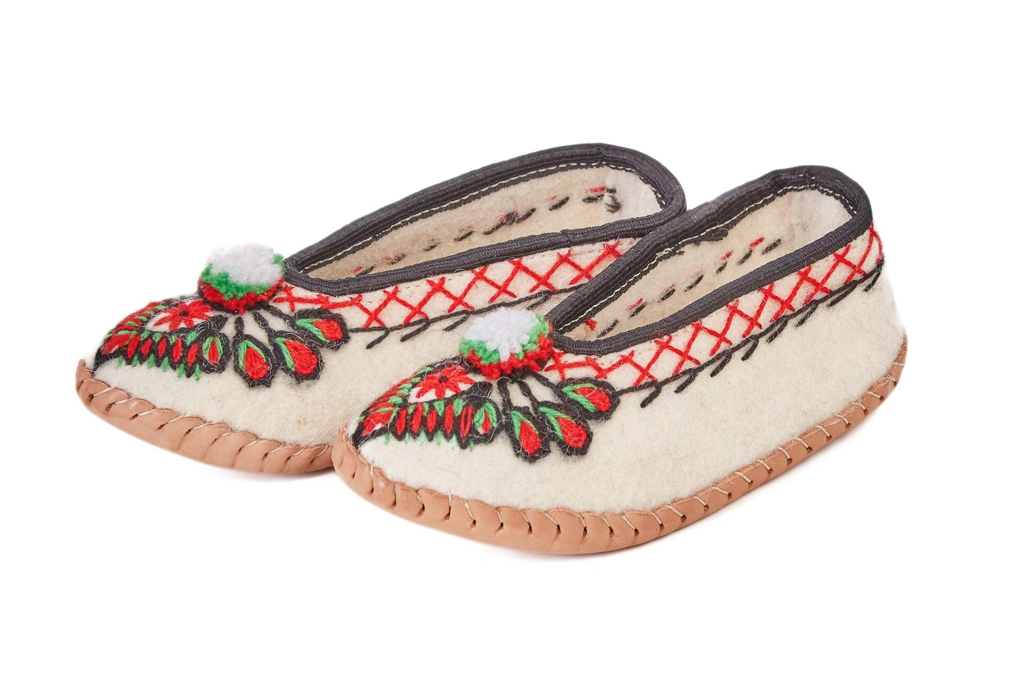 Adult Woolen Slippers (felt) with ornaments-0