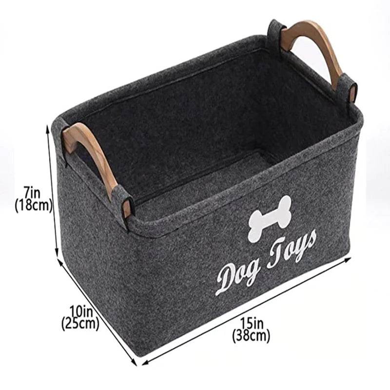 Felt Pet Toy Storage Basket – Durable & Stylish Organizer for Pet Supplies - Nai Pet Store