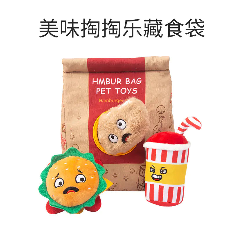 Amazon Cross-Border Pet Food & Toy Plush Hamburger