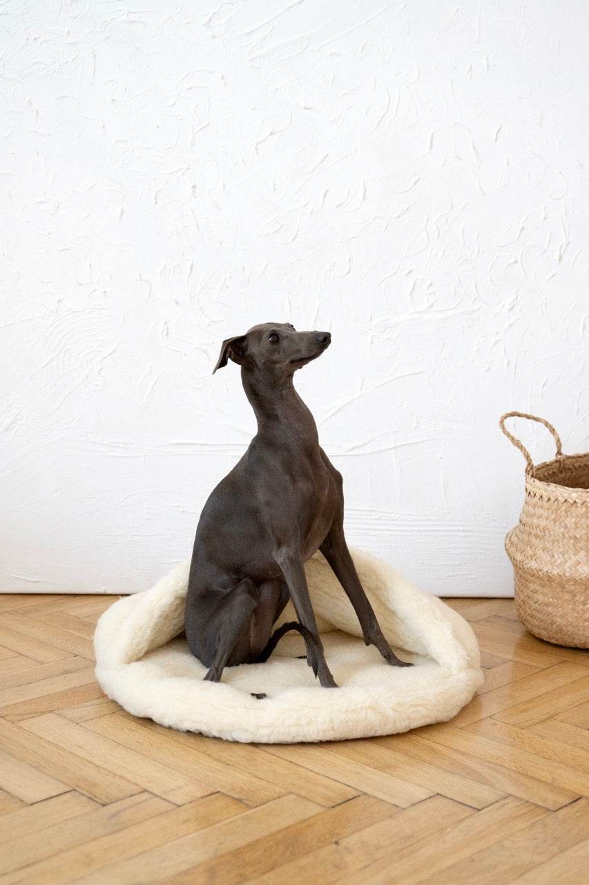 Natural Wool Pet Cave - White - Nai Pet Store