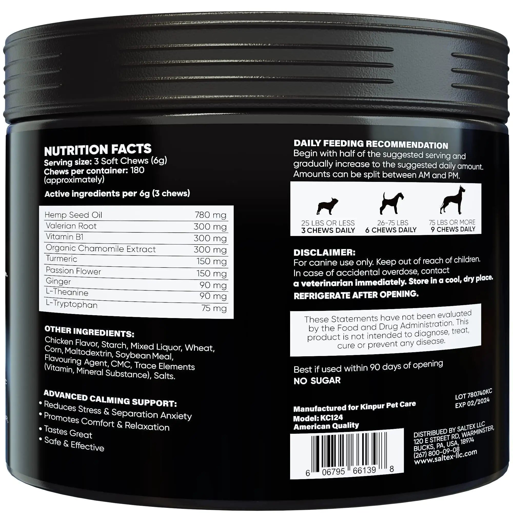 Natural Calming Chews for Dogs W/ Hemp Oil