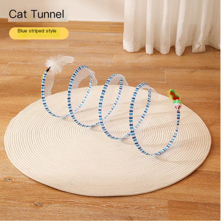 S-shaped Foldable Cat Tunnel Toy for Pets