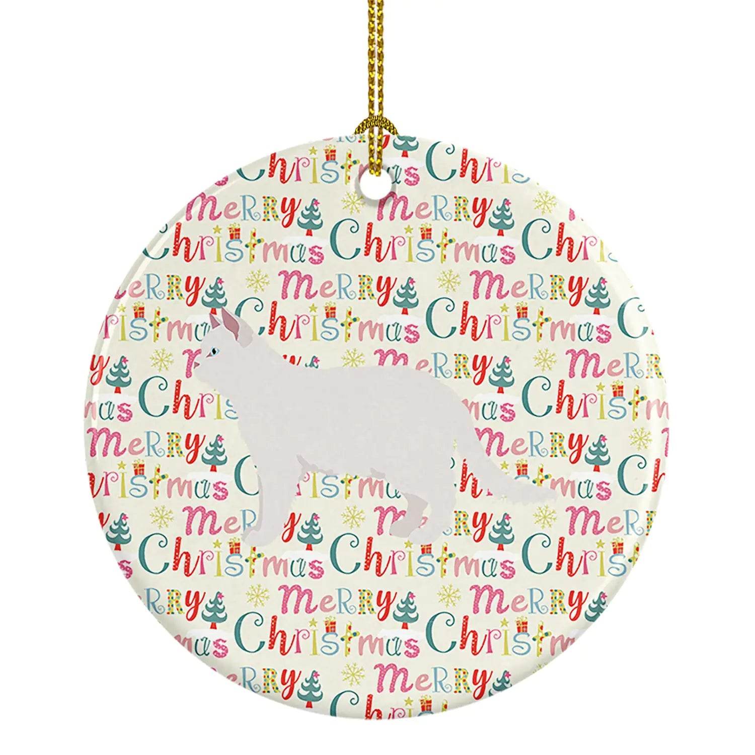 Poodle Cat #2 Cat Christmas Ceramic Ornament - Nai Pet Store