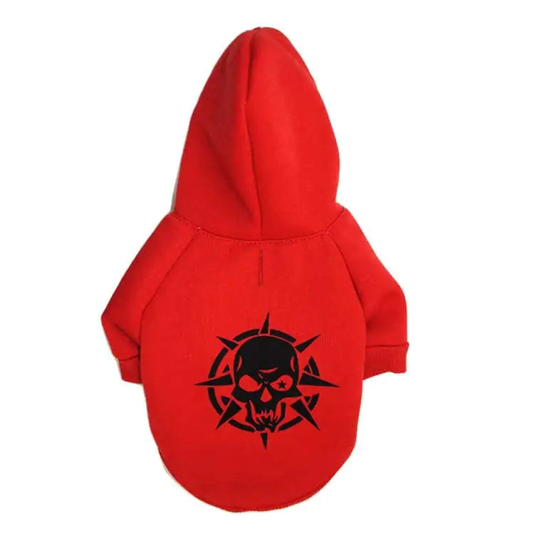 Hooded Scary Skull Fleece Pet T-Shirt