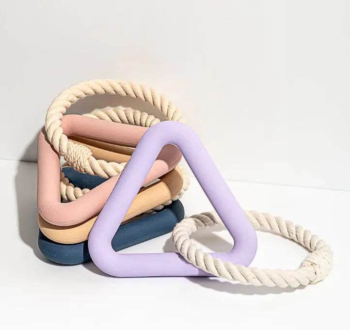 Triangle Tug-of-War Pet Toy with Foam and Rope - Nai Pet Store