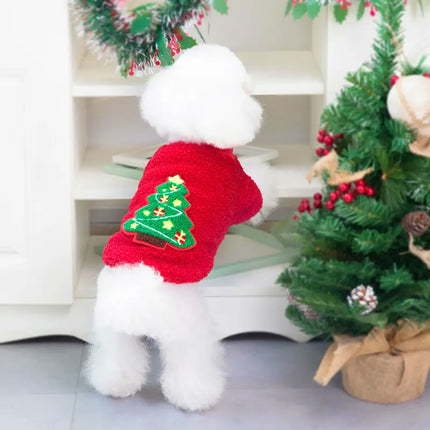 Christmas Fleece Pet Sweater – Red or Green