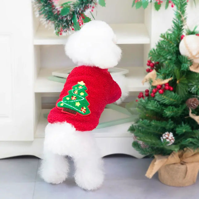 Christmas Fleece Pet Sweater – Red or Green