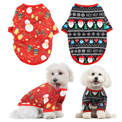 HYLYUN Christmas Pet Shirts – 2-Pack
