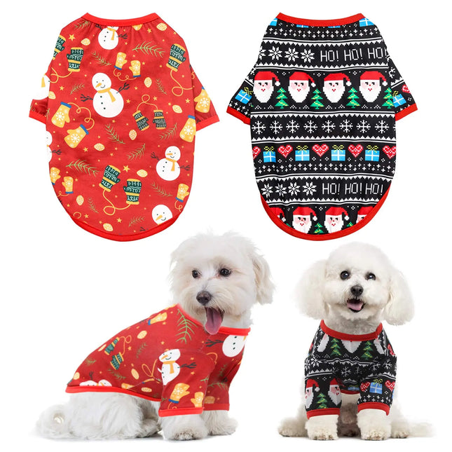HYLYUN Christmas Pet Shirts – 2-Pack