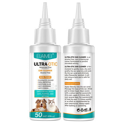 Pet Ear Cleaning Solution 50ml — Gentle, Anti-Mite, Dogs & Cats