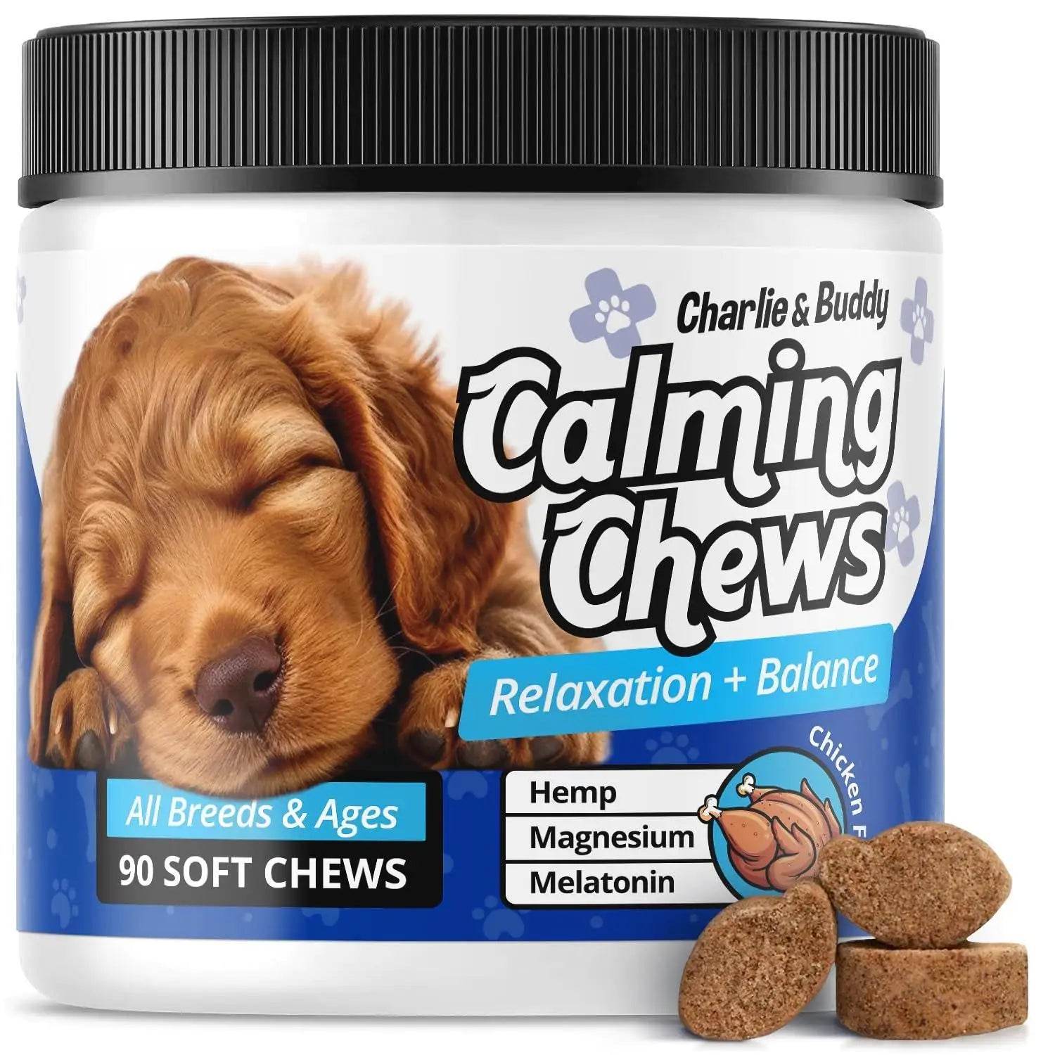 Calming Chews for Dogs Anxiety Relief Dog Calming Chews 90 Pcs Chicken Flavor - Nai Pet Store