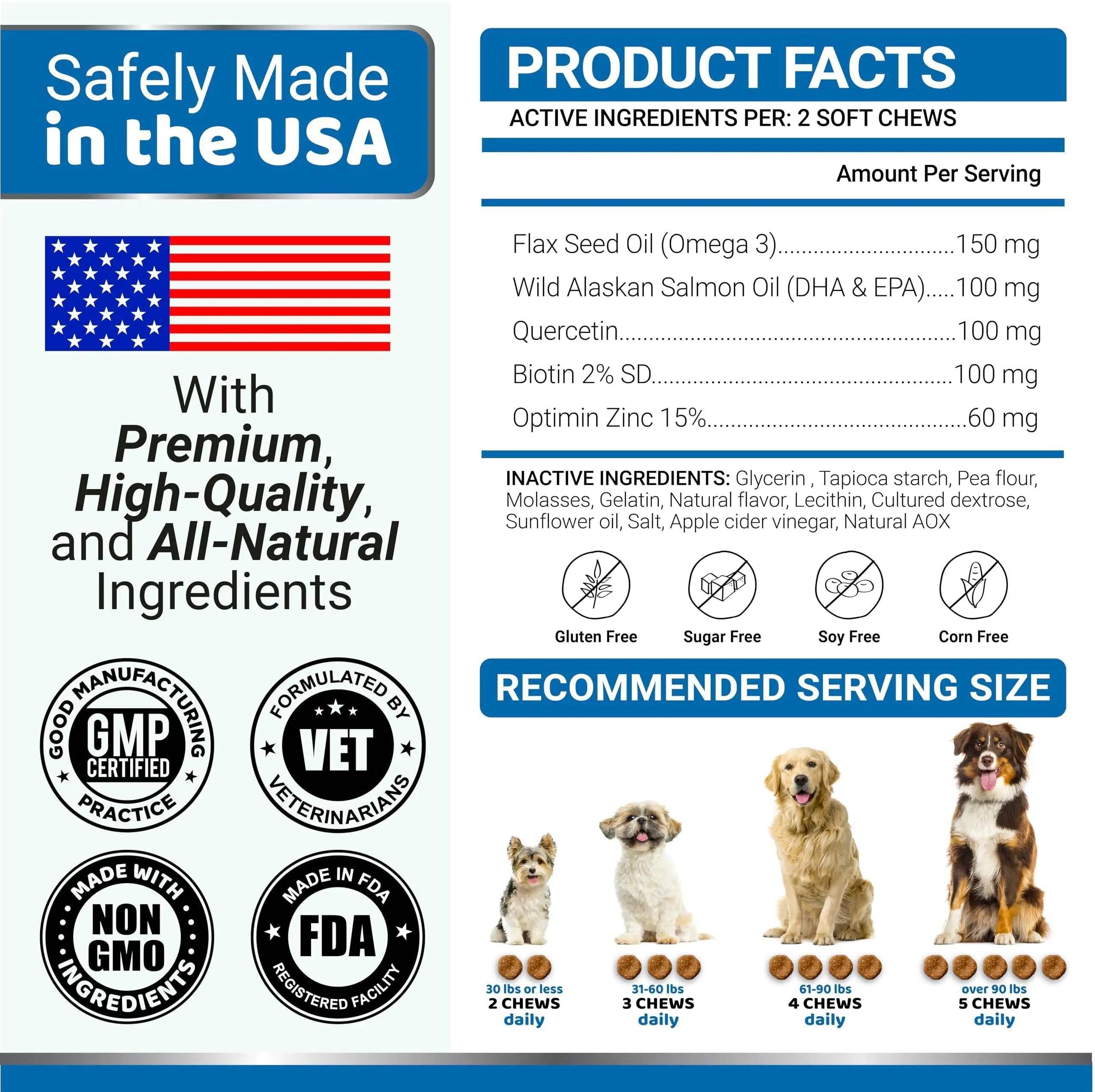 Omega 3 Fish Oil for Dogs 170 Chews Skin and Coat Supplement 170 Chews - Nai Pet Store