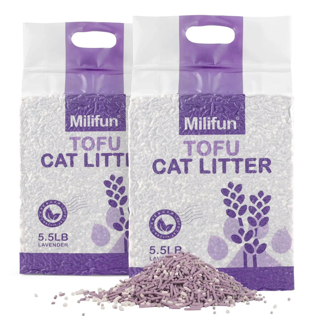 Tofu Cat Litter™ | Dust-Free, Fast-Drying & Lavender-Scented Clumping Litter for Cats