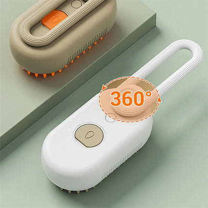 3-in-1 Electric Steam Pet Brush | Spray, Massage & Grooming Comb for Cats & Dogs