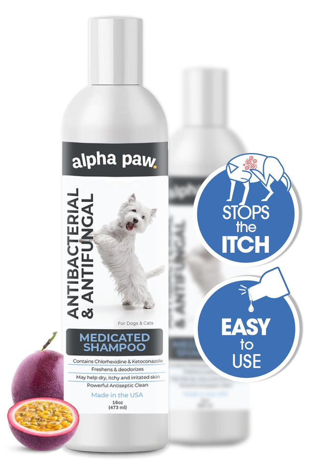 Smiling Paws Shampoing Médicamenté pour Chiens et Chats | Fruit de la Passion | 473 ml