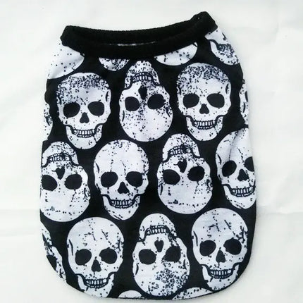 Halloween skull pattern pet clothing for dogs and cats