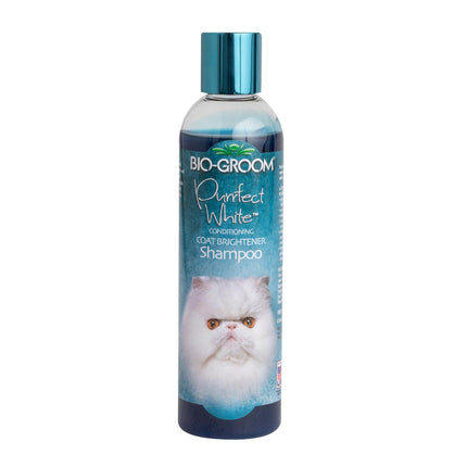 Bio-Groom Purrfect White Cat Shampoo | Color Brightener, Tearless | Made in USA | 8 fl oz