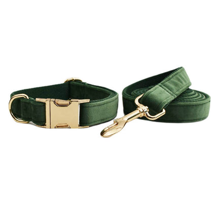 Velvet Dog Collar & Leash Set | Soft Velvet | Bow & Bundle Options | XS–XL