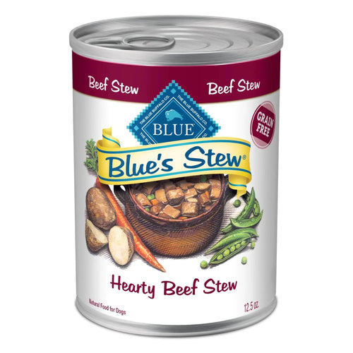 Blue's Stew Hearty Beef Stew grain free natural dog food can, 12.5 oz