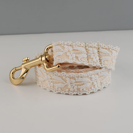 Velvet Dog Collar & Leash Set | Gold & Rose Gold Buckle | S–XL