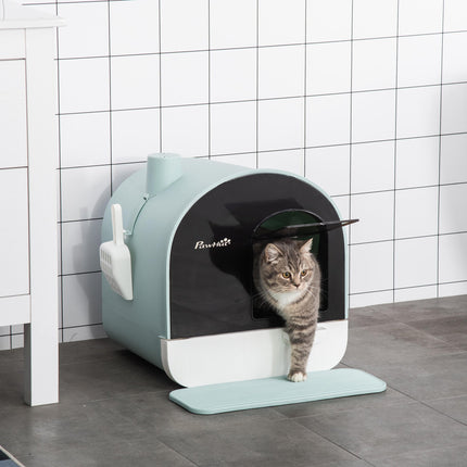 Cat Litter Box With Lid™ | Indoor Hooded Litter Box with Tray, Scoop & Strainer for Cats