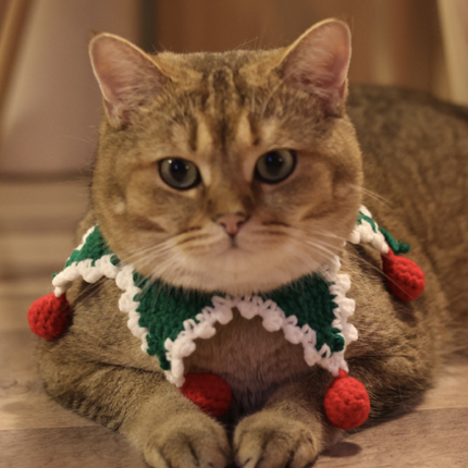 Christmas Pet Collar with Star Design – Handmade
