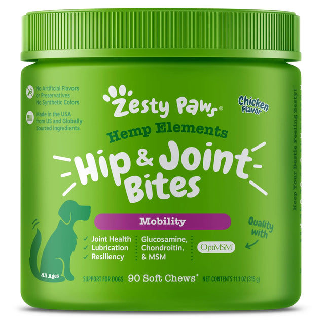 Nai Pet Store Zesty Paws Hip & Joint Mobility Bites chicken flavor soft chews for dogs