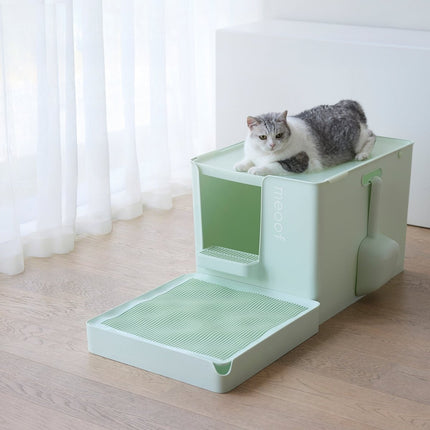 Curved Wave Cat Litter Trapping Mat with Non-Slip Base