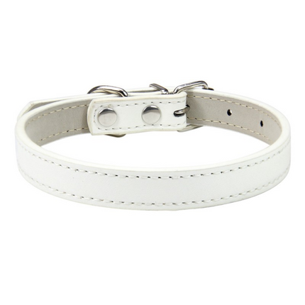 Premium PU Leather Pet Collar | Adjustable | 16 Colors | Cats & Dogs | XXS–XL