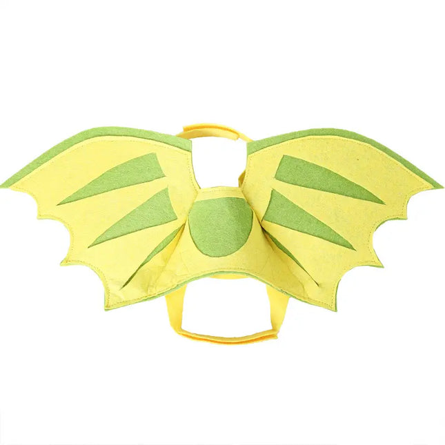 Yellow and green dinosaur wings pet costume for dogs and cats by Nai Pet Store