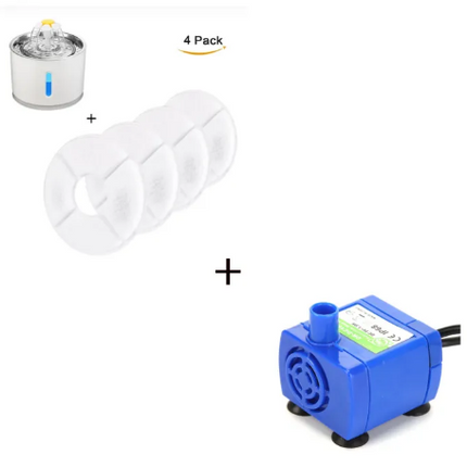 Automatic Pet Water Fountain | LED Light | Filtered | Quiet Pump | Cats & Small Dogs
